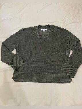 Banana Republic knit linen shirt sweater boxy boho chic classy capsule elegant S